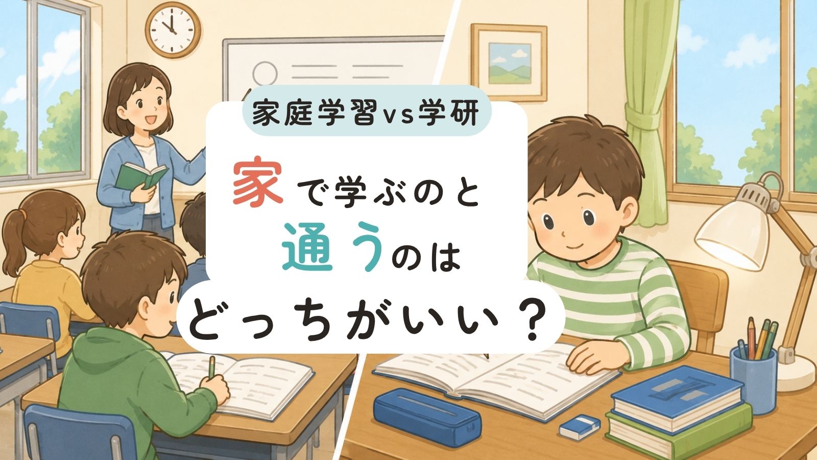 家庭学習 vs 学研｜家で学ぶのと通うのはどっちがいい？