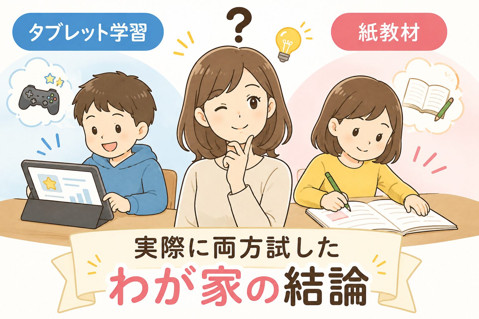 タブレット学習と紙教材どっちがいい？実際に両方試したわが家の結論