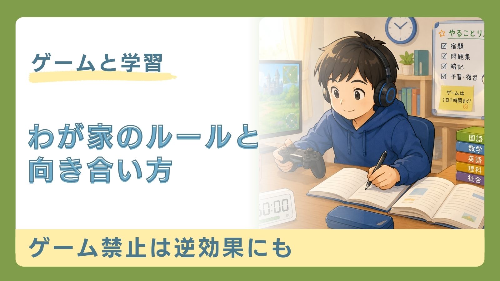 ゲームと勉強は両立できる？わが家のルールと向き合い方