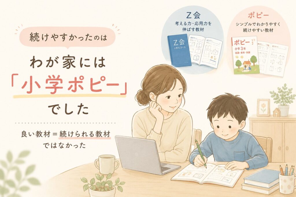 Z会と小学ポピーを比較｜いろいろ試したわが家が最終的に選んだ教材は？
