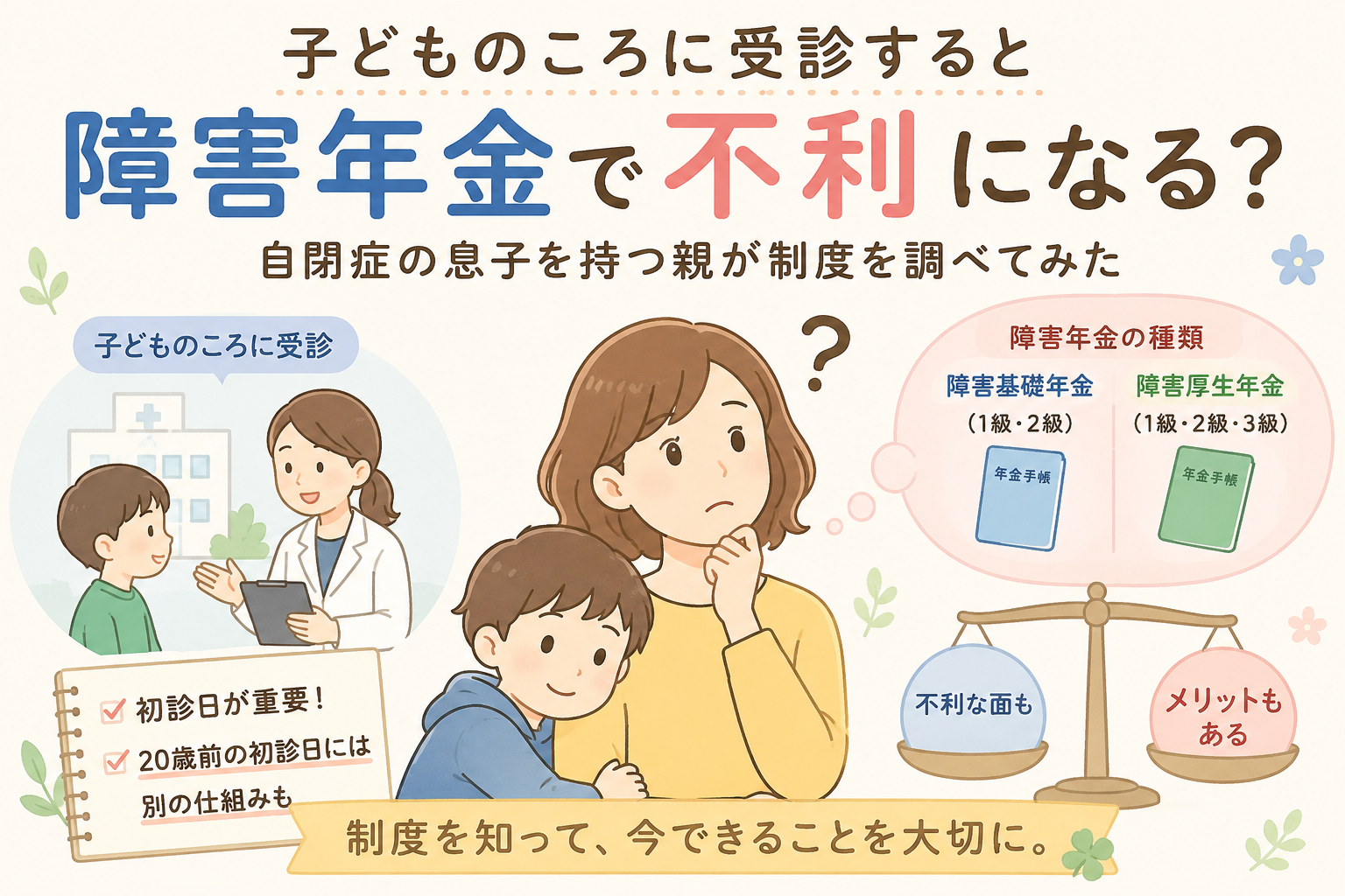 自閉症の子どもは将来、障害年金をもらえる？「初診日」が重要な理由を親目線で解説