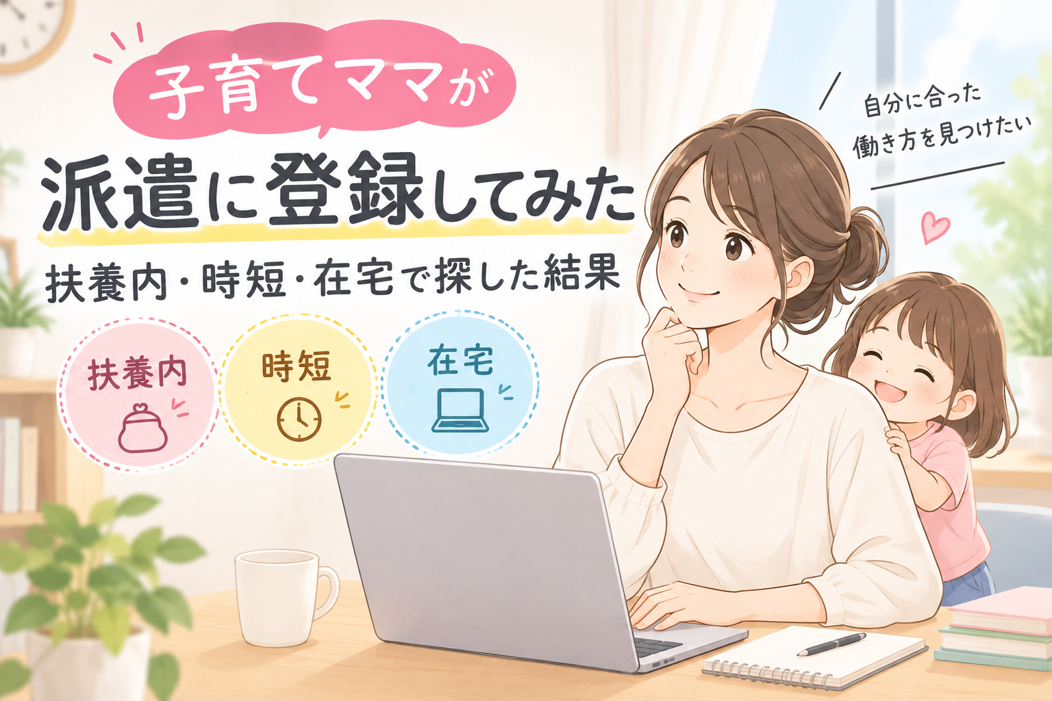 40代子育てママが派遣に登録｜扶養内・時短・在宅で探した結果